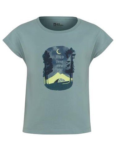 Jack Wolfskin Mädchen Graphic Girls T-Shirt, Print Soft Jade, 164 EU im Sale